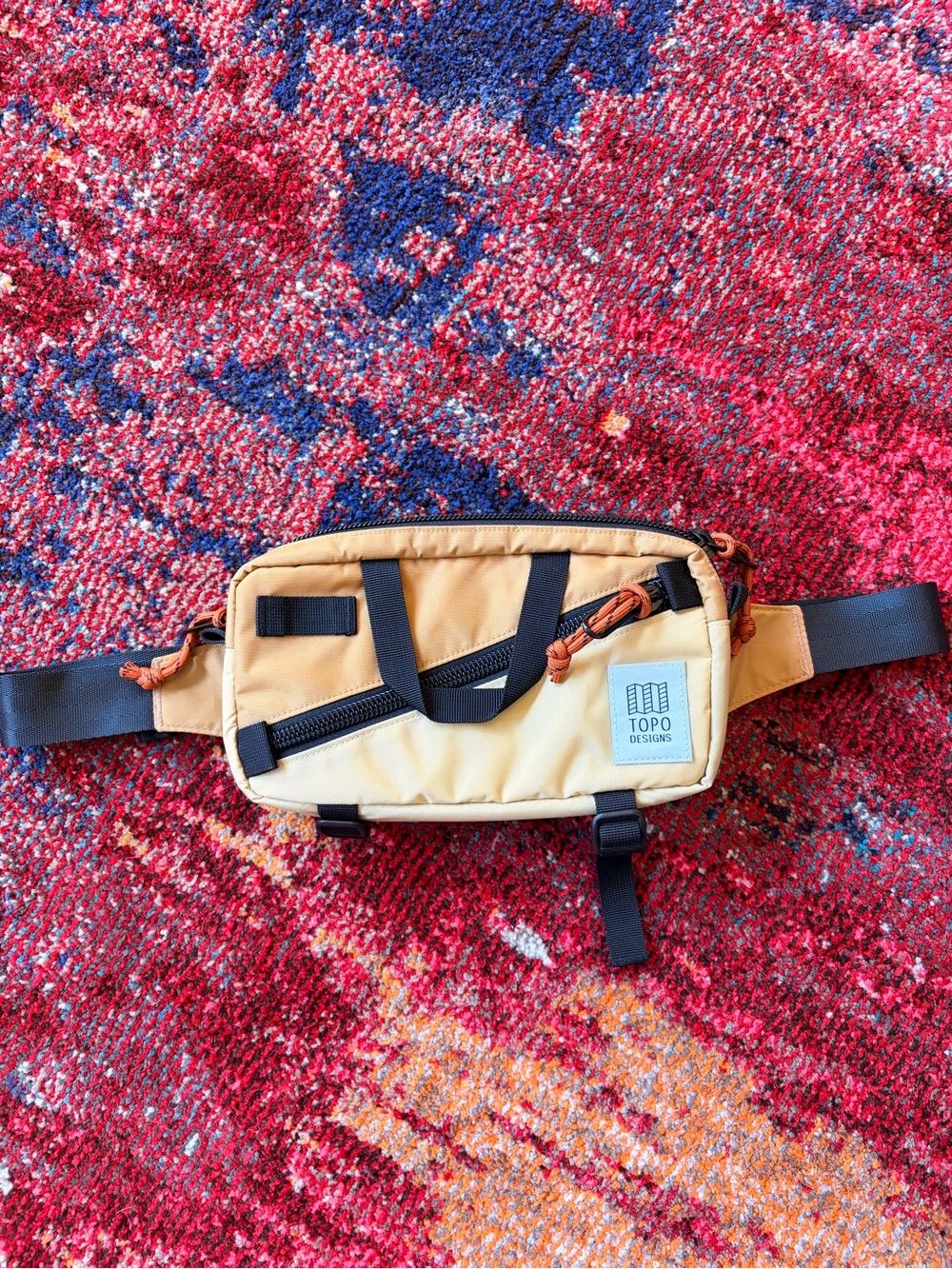 Topo Designs Tan Waist Pack with Black Straps